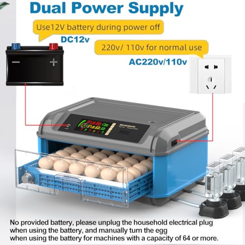 Upgraded Egg Incubator for Hatching Eggs - Chicken Egg Incubator with Automatic Egg Turning, Humidity Control, Water Adding System, Egg Candler, Ideal for Chicken, Duck, Quail Eggs (36 Eggs) - size: 36 Eggs
