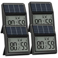 Digital Indoor Thermometer & Hygrometer, Light Powered (No Rechargeable Batteries Runs Only on Real-time Light Exposure) Solar Indoor Temperature and Humidity Monitor, Humidity Gauge - color: Black