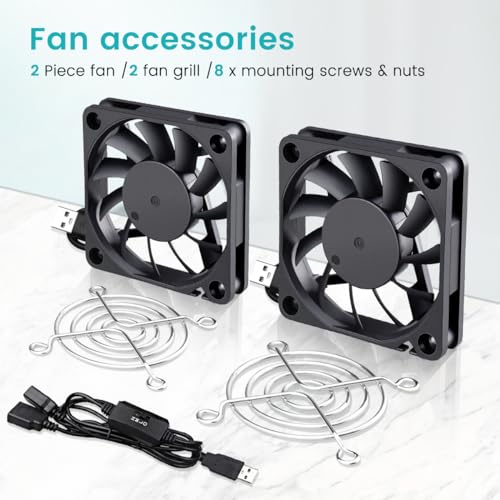 2 Packs Wathai 60mm x 10mm USB Computer Fan 5V with Speed Control for DIY | Variable Speed 5V USB Cooling Fan for Electronics Thin Slim Mini PC Case USB Powerful micro fans 60x60x10mm - size: 60x10mm (5V)