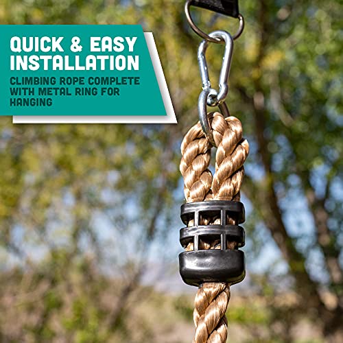 Squirrel Products 6.5 ft Climbing Rope with Platforms - Swing Set Accessories - Additions & Replacements for Active Outdoor Play Equipment