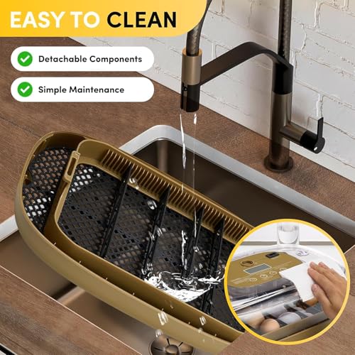 24 Egg Incubator, Incubators for Hatching Eggs with Fully Automatic Turner & Candler, Smart Temperature & Humidity Control, 360° View, Hatching Chicken, Duck, Quail, Goose Eggs for Farm, Home, School