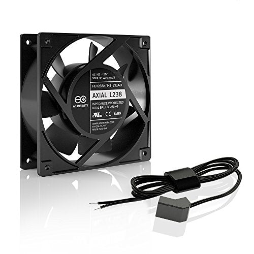 AC Infinity AXIAL 1238W, Muffin Fan, 120V AC 120mm x 38mm | High Speed, UL-Certified for DIY Cooling Ventilation Exhaust Projects - size: Single 120 x 120 x 38 mm, Hard Wire