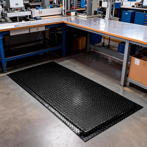Anti Fatigue Mats Industrial 3' x 5' 15/16" Thick Ergonomic Standing Mat Commercial Heavy Duty Diamond Plate Shop Floor Mat Helps Relieve Back and Leg Soreness - size: 3' x 5'