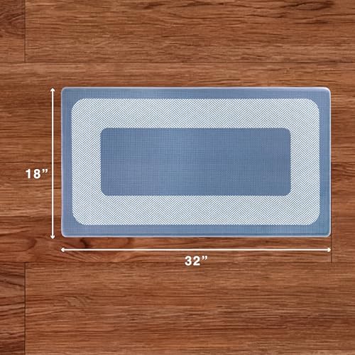 Chef Gear Hettie Anti Fatigue Cushioned Kitchen Mat 18"x32" Blue - color: Blue, size: 32"L x 18"W x 0.3"Th