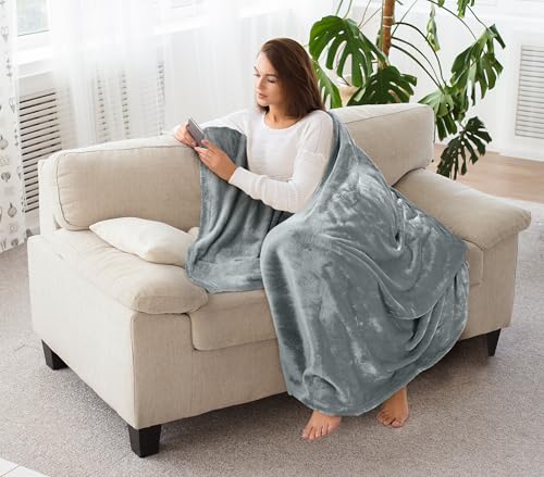 Utopia Bedding Soft Fleece Bed Blanket Throw Size Ash Grey (50x60 Inch) | Microfiber Plush Warm Lightweight Breathable Cozy Blanket Anti-Static, All Season Use, Gift for Women and Men - color: Ash Grey, size: Throw (50x60 Inch)