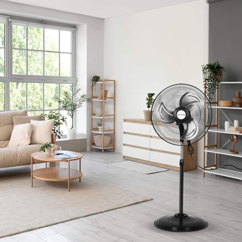 BILT HARD 18" High Velocity Pedestal Fan with 3-Speed Setting, 3900 CFM Heavy Duty Oscillating Metal Stand Fan with Aluminum Blades for Residential, Commercial and Garage - size: 18 in.