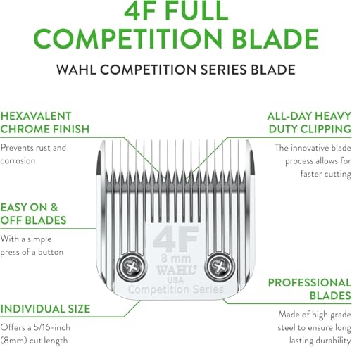 Wahl Professional Animal Competition Blade, 2375-100, 4F | Extra Coarse, Detachable Blade with 5/16 in Cut Length - size: 4F