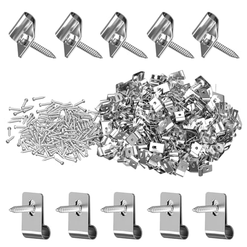 Fence Mounting Clamps Set – 200 Pcs Stainless Steel Fence Clamps with Screws – Fencing Clips Fits 12-16 Gauge Wire, Wood Post Mounting - style: LS6