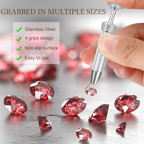 2Pcs Piercing Ball Grabber Tool for Changing Jewelry, Stianless Steel Flat Back Earring Applicator Internally Threaded Push Pin Piercing Grabber Tool - color: Silver-G