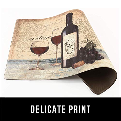 FRESHMINT Farmhouse Kitchen Mats Sets 2 Piece Cushioned Comfort Mat for Home & Office Ergonomically Engineered Memory Foam Kitchen Rug Waterproof Non-Skid, 30" by 17" + 47" by 17",Wine - color: Wine