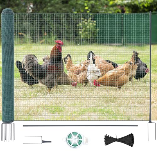Non Electric Fence Netting, 40in x 100ft Nylon Portable Movable Livestock Nets Mesh for Chickens,Goats, Sheep, Dog, All-Purpose Fencing for Backyard Homesteader Farm Ranche - size: 40in x 100ft