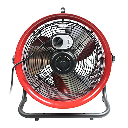 Maxx Air 16" High Velocity Turbo Fan with Pivoting Head - Efficient Air Circulation, High-Velocity Drum Fan Ideal for Home, Garage, or Workshop Use, Durable Construction, Easy Assembly