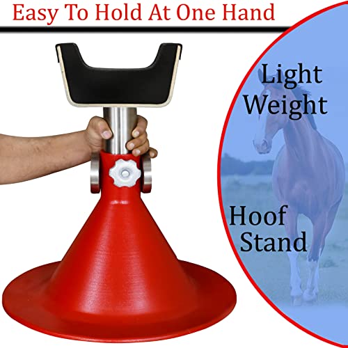 Standard Horse Size Hoof Farrier Stand - Red + Hoof Knife