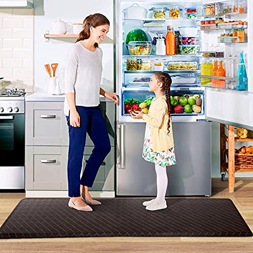 HappyTrends Kitchen Mat Cushioned Anti-Fatigue Floor Mat,17.3"x60",Thick Waterproof Non-Slip Kitchen Mats and Rugs Heavy Duty Ergonomic Comfort Rug for Kitchen,Floor,Office,Laundry,Chocolate | Thick,Soft and Waterproof Non-Slip Mats and Rugs Heavy Duty Er