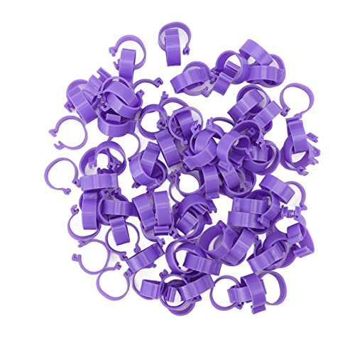 100Pcs Chicken Foot Ring Classification Marking Purple Poultry Foot Rings Plastic Chicken Leg Bands Round Identificaiton Tags Farming Tools (16mm-Purple)
