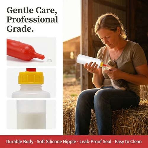 Goat Bottle and Goat Bottle Nipples, 2 pcs Nipple 3pcs 500 ml and 3pcs 400ml Lamb Feeding Bottle Kit for Feeding Sheep Goat Lamb Puppy for Farm