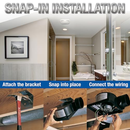 Air King 90 CFM 3.0 Sones Ceiling Mounted Snap-In Installation Bathroom Exhaust Fan, BFQ90 - color: White