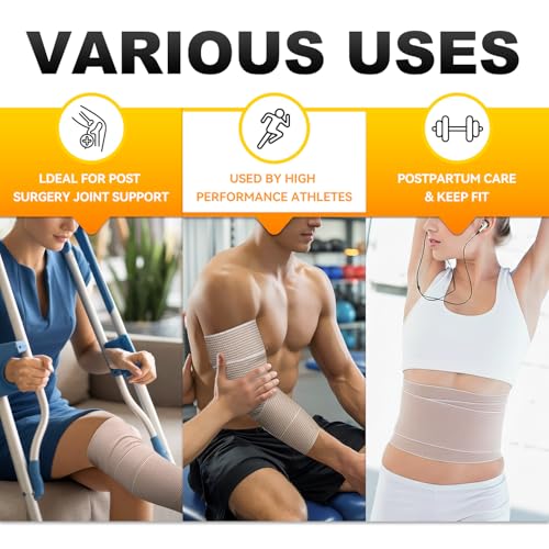 FRESINIDER Premium Elastic Bandage Wrap 4" 12 Pack & 6" 4 Pack, Hoop & Loop | All-Purpose 4&6 Inch Cotton Compression Wrap for Knee, Calf and Elbow; Twelve Rolls for Clinics, Teams and Family First Aid - color: 16 Pack Mix (4, 6 Inches)