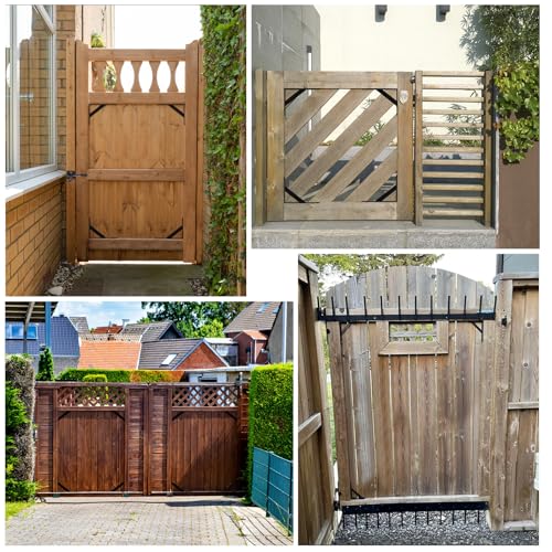 Gate Corner Brace Bracket Anti Sag Gate Frame Hardware Kit for Wooden Gate Fence with a Latch - size: Double Door Set