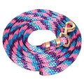 Mustang Poly Lead Rope 9ft. with Bolt Snap - color: Turq/Hotpink/Ppl
