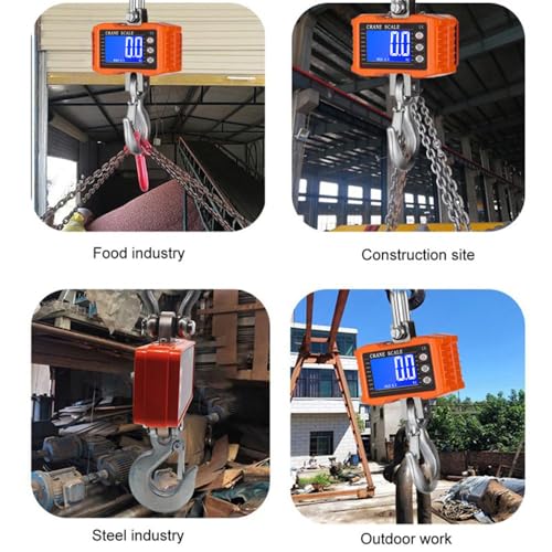 Digital Crane Scale, Heavy Duty Hanging Scale | 2200lb/1000Kg, Backlight LCD Screen, Unit Change/Data Hold/Tare/Zero for Market/Farm/Construction/Factory/Hunting/Sea Fishing