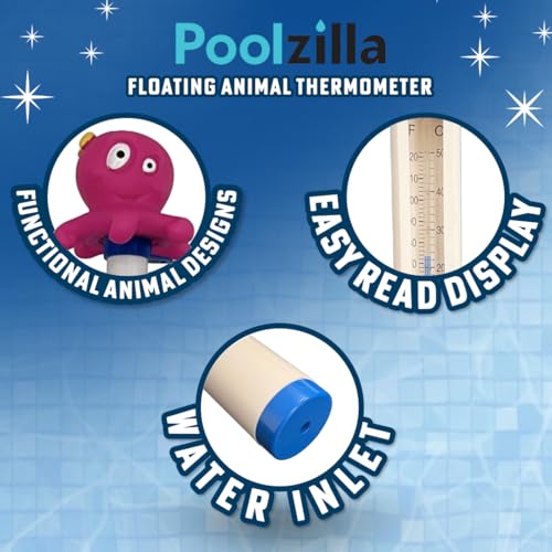 Floating Octopus Thermometer for Pools, Spas, Hottubs, & Aquariums - Shatter Resistant - color: Octopus