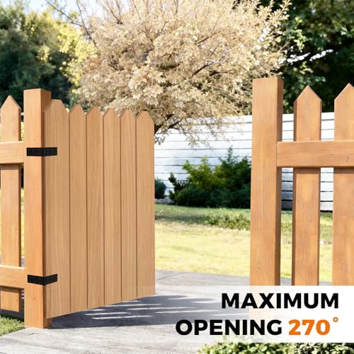 Fence Hinges for Outdoor Wood Gates Heavy Duty,270°Solid Folding Butt Hinges, Rust-Resistant (3 Pack) - size: Hinges Heavy Duty 3Pcs