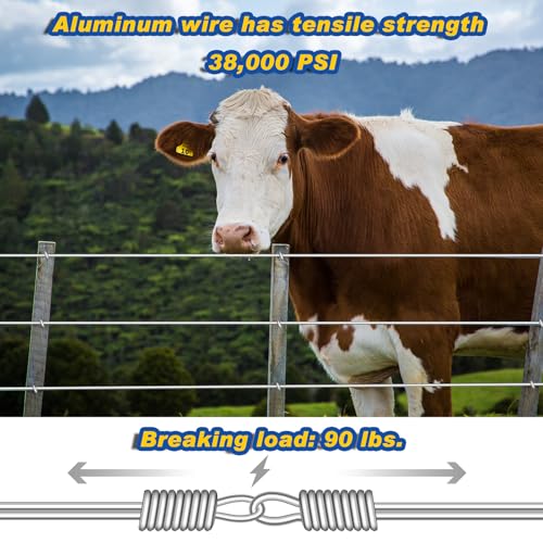 Gisafai 3000 ft 16 Gauge Aluminum Wire for Electric Fencing, Aluminum Alloy Wire for Electric Fencing, High Conductivity & Durability - size: 3000 ft 16 Gauge