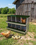 Galvanized Steel Chicken Nesting Boxes, 8-Hole Laying Boxes with Front Egg Tray ＆ Vent, Roll Away Nesting Box for Hens, Includes 8 Training Eggs, Green - color: Green