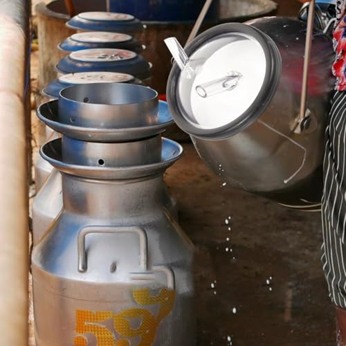 SUPVOX Transparent Milk Bucket Lid Milking Machine Bottle Lid with Two Inlets for Hose and Air Replaceable Milk Bucket Cover for Cow Milker Machine Leak-Resistant Replacement 7.87 X 7.87 X 3.14 in