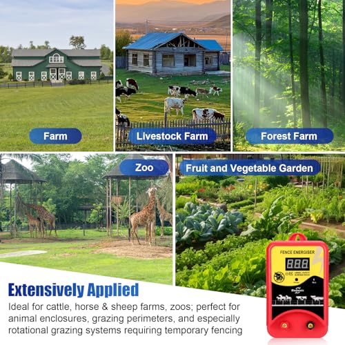 Electric Fence Charger for Livestock(with Grounding Rod), Electric Fence Charger, Fence Energizer 12KV Repel Predators, Fence Charger Ensure Secure Livestock Containmen,Supply for Diverse Farm - size: style 2