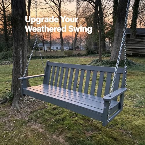 304 Stainless Steel Porch Swing Chains Kit - Fits up to 10' Ceiling | Heavy Duty, Replacement Chain for Porch Swing Set, 700LB Capacity, Ideal for Outdoor Swing Chairs, Benches, Playgrounds - size: 10 Feet Ceiling 6.5Ft*4