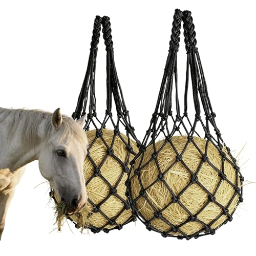 2 PCS Hay Net for Horses, 40" Slow Feed Hay Bag | Regulate Intake, Improve Digestion, For Horses Goat Sheep