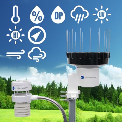Ambient Weather WS-5000 Ultrasonic Smart Weather Station with AWN+ Included | With Remote Monitoring and Ambient Weather Network Access and AWN+ Included - style: 1yr AWN+ w/ Display Console + Ultrasonic