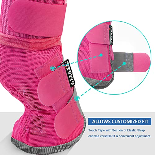 Harrison Howard Horse Leg Guard Stomp Reduction Hook and Loop Closures Rubbing Prevention - color: Magenta, size: Arab Medium (Pack of 4)