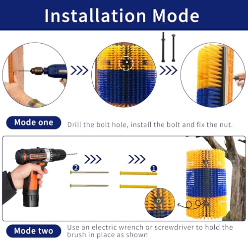 Livestock Scratching Brush Upgraded Large Cow Scratcher Tool Anti-Itch Tool Massage Grooming Cattle Brush With 12 Screws For Horses，Goat,Cattle,Cow,Sheep, Pigs（1pack） - size: 1pack