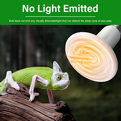 HealSmart Reptile Heat Lamp Bulb Ceramic Heat Emitter 150W No Light Emitting Brooder Coop Heater for Amphibian Pet & Incubating Chicken, White - color: 2 Pcs (White), size: 150 Watts New