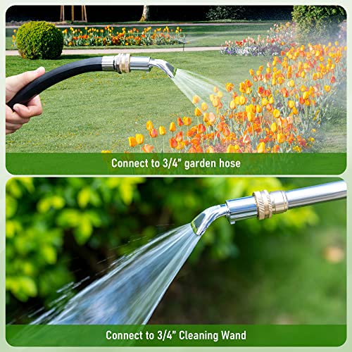 Dreyoo 1 Pack 3/4" Heavy Duty Sweeper Nozzle for Gutter Cleaning Wand | Compatible with 22311 Replacement, Brass Garden Hose Nozzle Suitable for Cleaning Gutters Sidewalks Driveways Watering