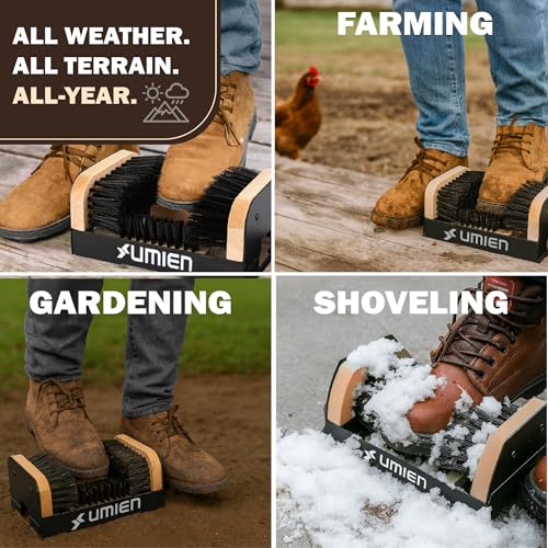 Boot Scraper Outdoor Shoe Brush No Flaps, for Mud, Dirt & Snow | Heavy-Duty Outdoor Use, Weather-Resistant, Durable Bristles, Freestanding