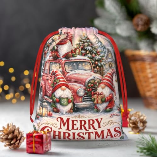 KzgtY Christmas Gnome 2PCS Gift Bags with Drawstring, 16 x 12 Inch Reusable Present Sacks for Christmas,Brithday, Holidays,Parties & Gift Packaging - color: Christmas Gnome