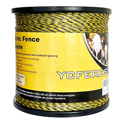 Upgraded Electric Fence Polywire 3366 Feet 1026 Meters, 6 Stainless Steel Strands for Reliable Conductivity and Rust Resistance, Portable Electric Fencing,UV, Rust Resistant - size: 3366 Feet/1026 Meters