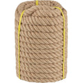 Twisted Manila Rope 1-1/2 in x 200 ft Natural Jute Rope Thick Hemp Ropes for Railing Docks Tug of War Decorating Crafts Nautical Landscaping Swing Hammock - size: 1-1/2inch x 200feet