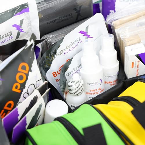 Lightning X Premium Stocked Modular EMS/EMT Trauma First Aid Responder Medical Bag + Kit - color: Black