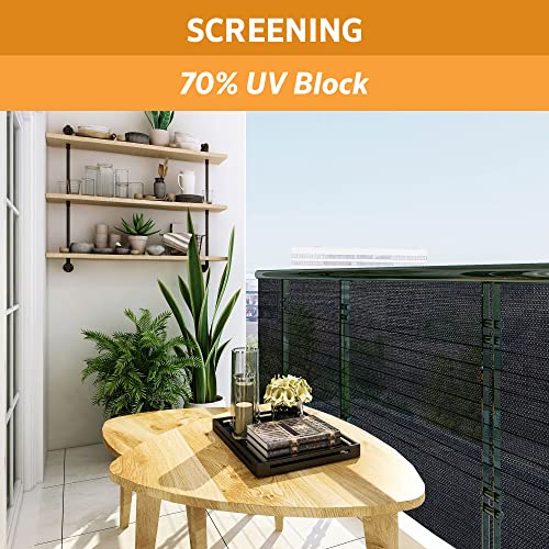 Coolaroo 70% UV Block Prvacy & Screening Fabric - Breathable Fence Cover for Patio, Balcony, Pool, and Play Area, Tear Resistant Windscreen, 6ftx15ft Roll, Black - color: Black, size: 6' x 15'