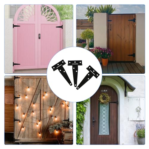 T Strap Hinges Heavy Duty, Shed Door Gate Hinges(Black) (12, 12 Pcs *4 inch) - size: 12 Pcs *4 inch