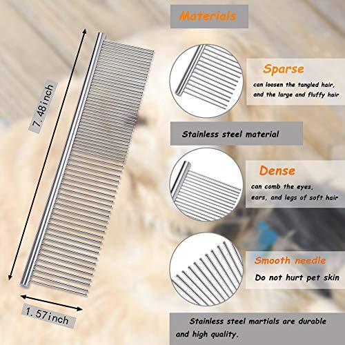 Cat Combs,Pet Comb Laiannwell Professional Grooming Comb for Dog/Cat/Small Pets(3 Packs)