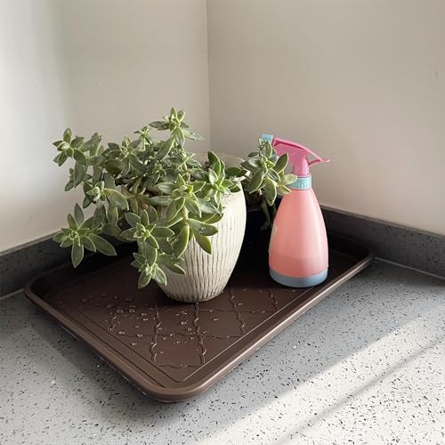 PetLike Boot Trays for Entryway Indoor, Pet Food Mat Trays, 16.7 x 12.8 inch 2 Packs, Waterproof Rubber Shoe Tray for Indoor and Outdoor, Multi-Purpose Tray for Boots, Shoes, Pets, Garden - color: Coffee, size: 16.7x12.8 INCH