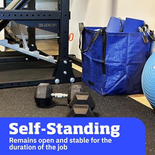DURASACK Heavy Duty Storage Tote Bag 22-Gallon, Blue, Pack of 4 | Moving Bag Utility Tote for Laundry, Moving & Home Storage, Reusable Self-Standing Design, Holds up to 500 Pounds - color: Blue, size: Pack of 4