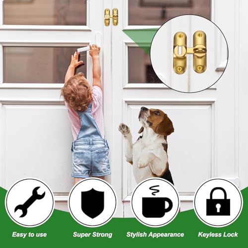 M METERXITY 1-Pack Flip Latch Gate Latch 3in, Yellow Bronze | Zinc Alloy, Flip Sliding Barn Door Lock, with Screws, 90/180 Degree Slide Locks, for Barn Door, Fence, Windows, Cabinets - color: Yellow Bronze