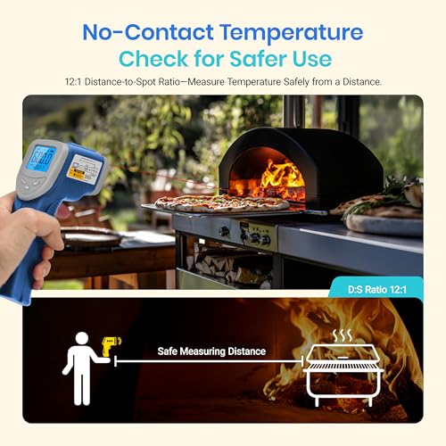 Etekcity Infrared Thermometer Laser Temperature Gun 774, Blue | Cooking, Pizza Oven, Griddle, BBQ, Meat, HVAC, Engine, Adjustable Emissivity, MAX Display, Surface Measurement - color: Blue, style: Classic